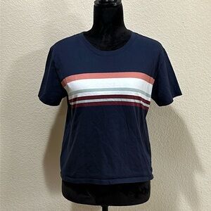 Hollister Navy Blue Striped Shirt